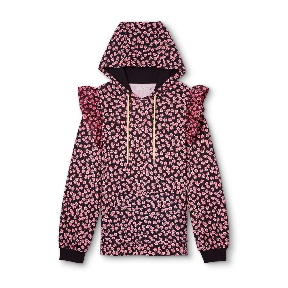 Sandy Liang x Target Floral Print Ruffle Hooded Sweatshirt - Size XS - Picture 2 of 12